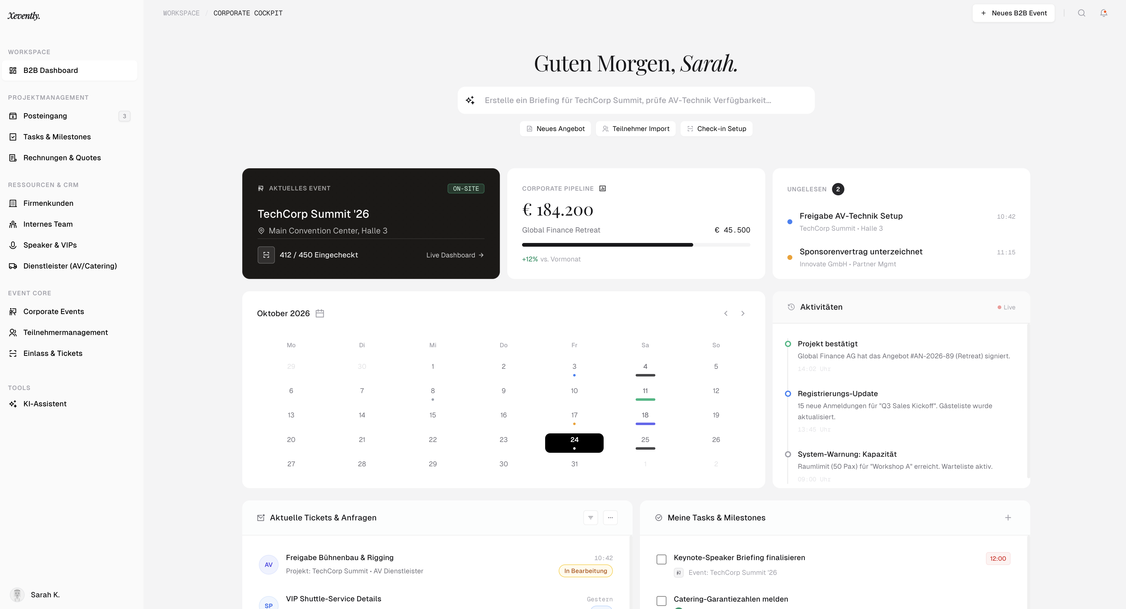 Business Dashboard Screenshot