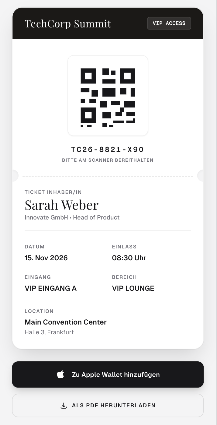 Business Ticket Screenshot