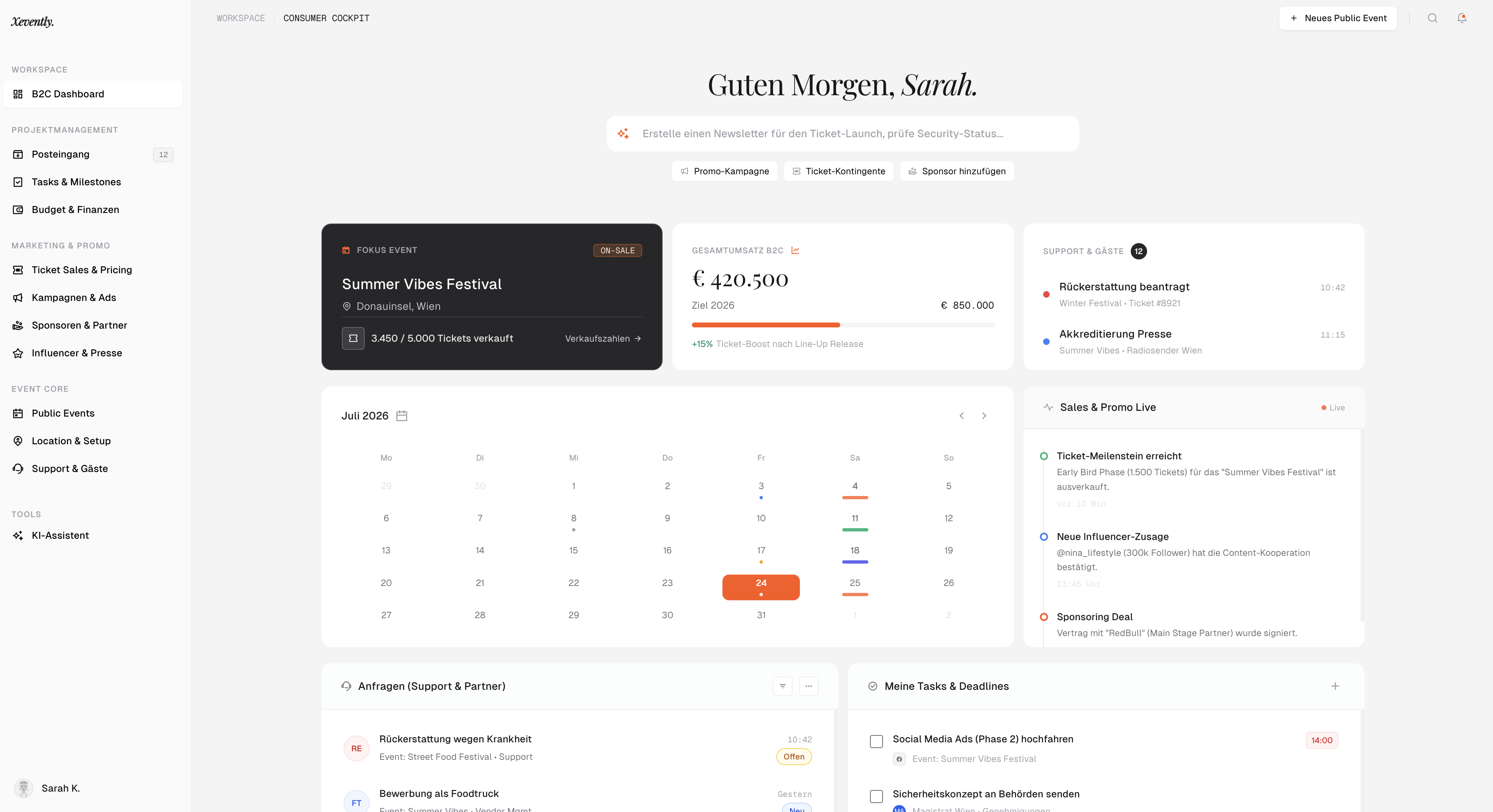 Consumer Dashboard Screenshot