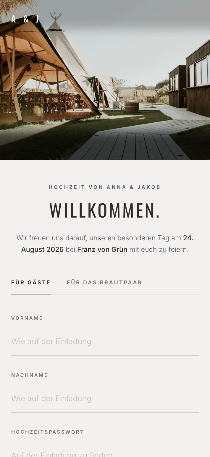 Hochzeiten RSVP Mobile Screenshot
